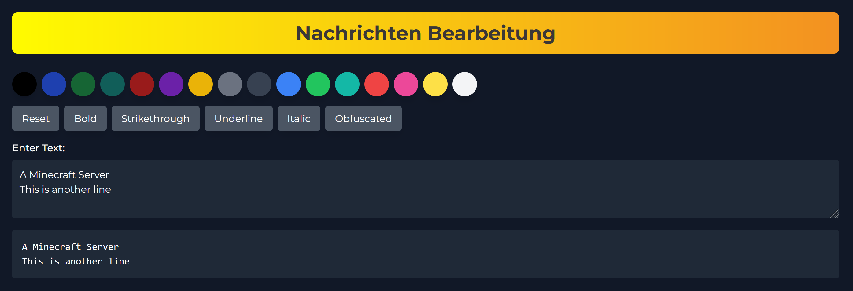 Message Editor Preview
