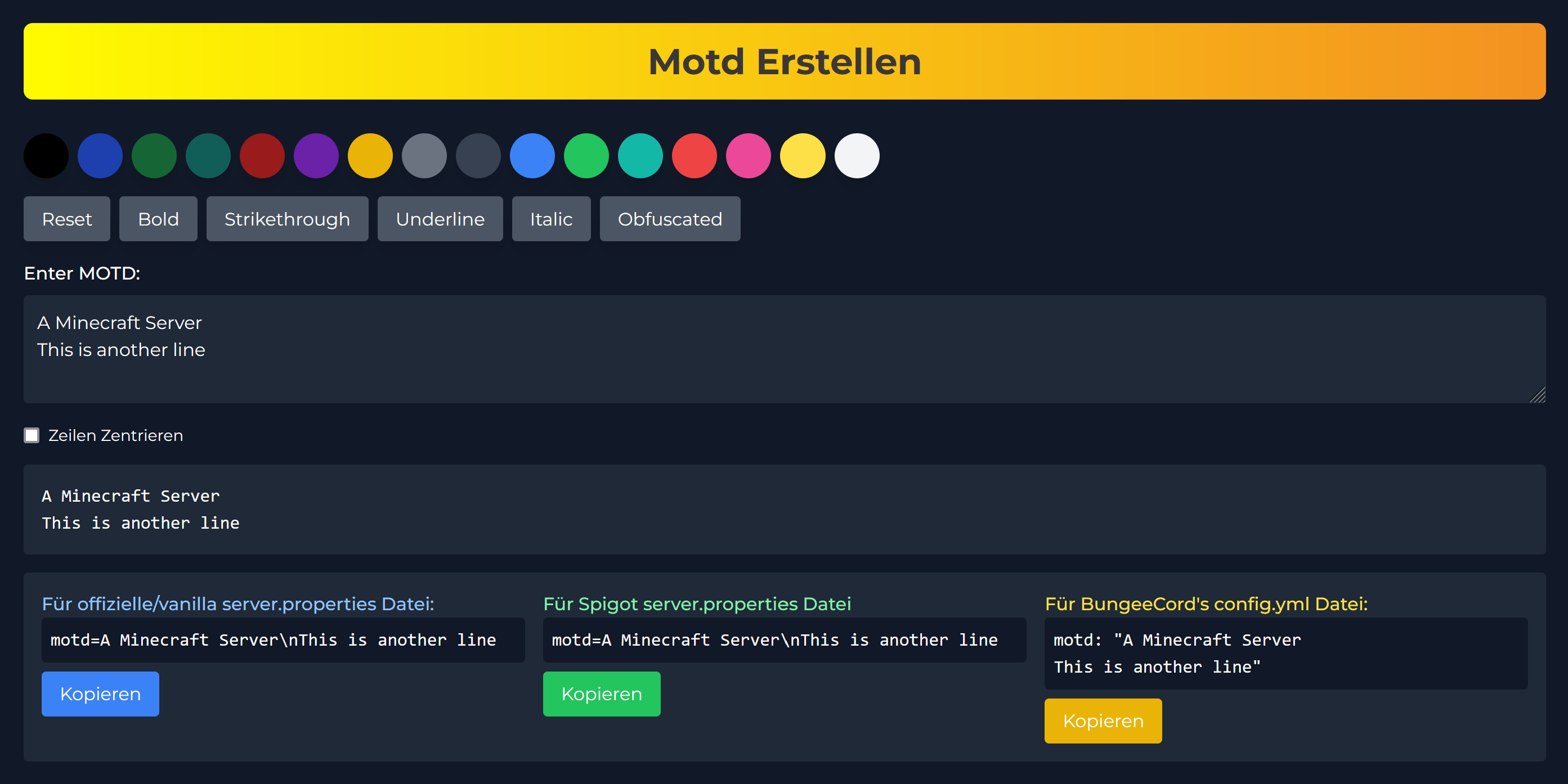 MOTD Creator Preview